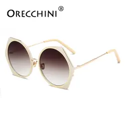 ORECCHINI Новый Для женщин Элитный бренд Sunglassess Винтаж Для мужчин Круглый полигон дизайн солнечные очки zonnebril dames UV400 MS58010