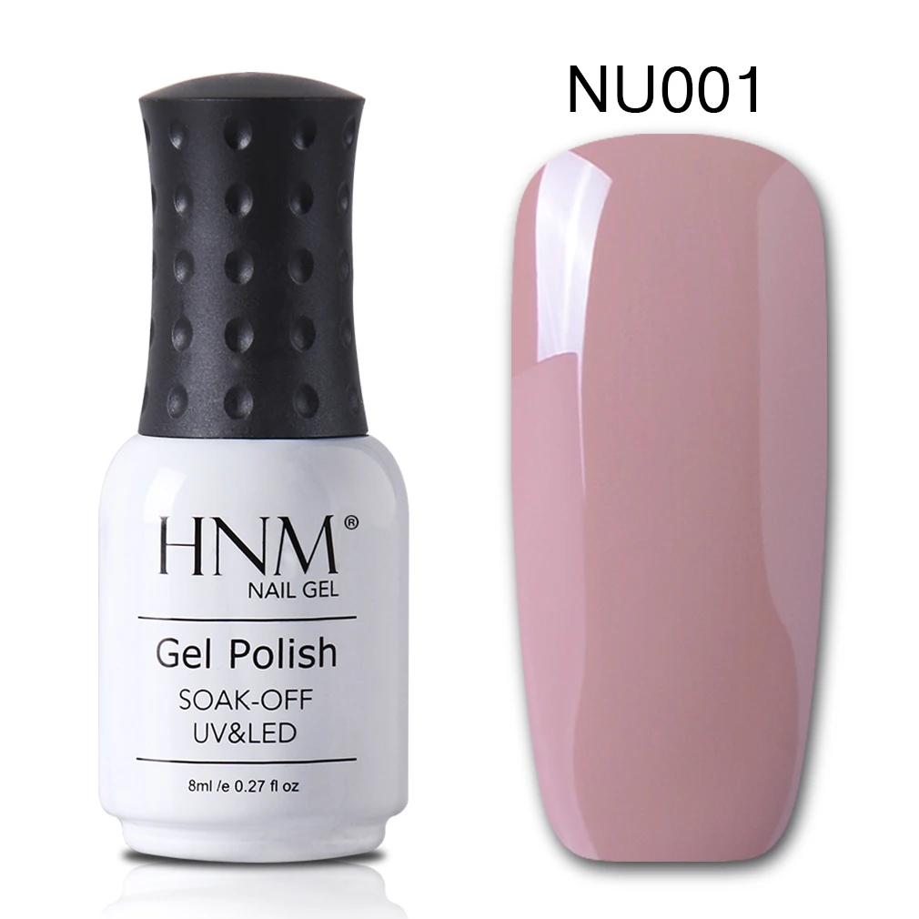 NU001 HNM 8 мл, гель для ногтей телесного цвета, замачиваемый Полупостоянный гель для ногтей, лак для ногтей, УФ-светодиодный, долговечный Гибридный лак - Цвет: NU001