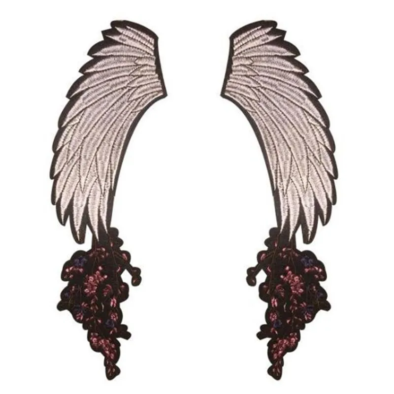 

Free shipping girls clothes patch 30cm wings embroidered iron on patches for kids clothing deal with it sticker new year gifts