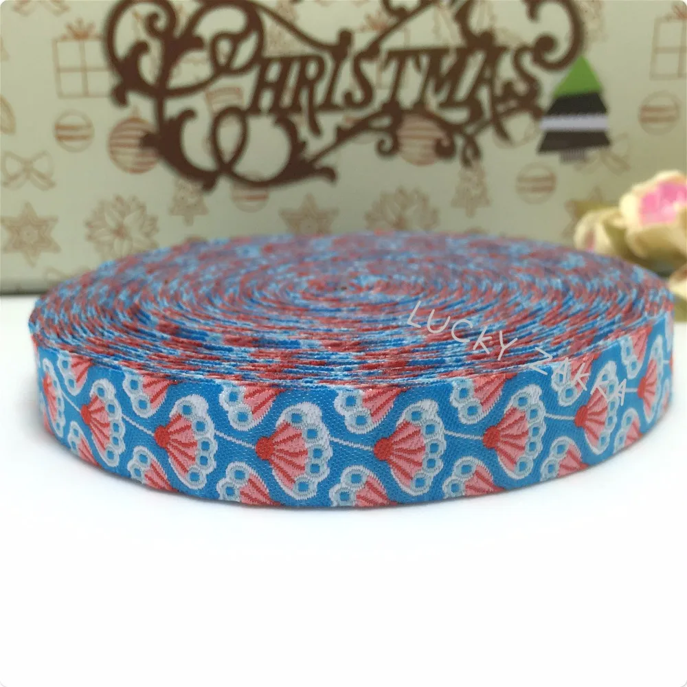 

2015 NEW wholesale 5/8 '(16 mmx10yards) 100% Polyester Woven Jacquard Ribbon flower The dandelion