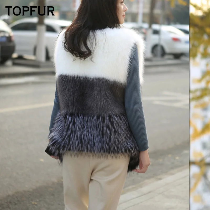 TOPFUR 2018 New Real Fur Vest Women Winter Natural Fox Fur Gilet Luxury Female Fashion Style Fox Fur Waistcoat V-Neck Fur Vest TOPFUR 2018 New Real Fur Vest Women Winter Natural Fox Fur Gilet Luxury Female Fashion Style Fox Fur Waistcoat V-Neck Fur Vest