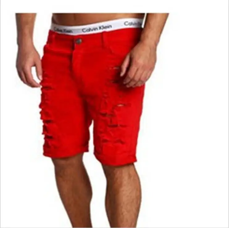 Summer Brand Cargo Shorts Men Casual Ripped Holes Clothing Denim Shorts Cotton Male Fashion Jogger Work Men's Shorts4