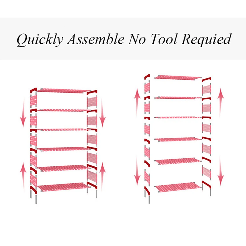 Simple 9 Tiers Nonwoven Shoe Rack Detachable Home Entryway Shoe Storage Cabinet Furniture Adjustable Shoe Organizer Space Saver