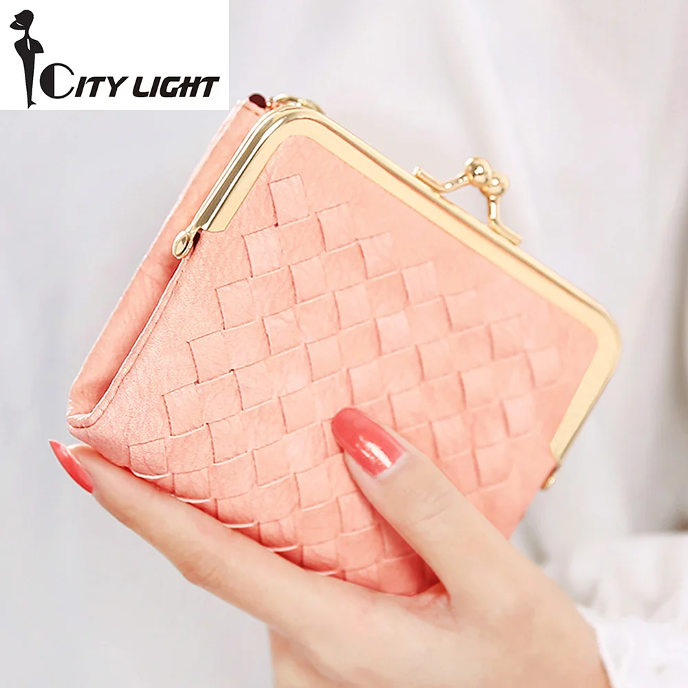 

2016 new arrival women wallets short design fashion knitting large capacity lady small purse coin purse card holder
