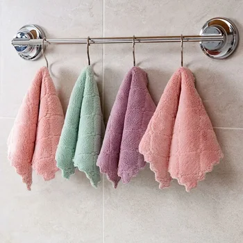 

Household Kitchen Towels Absorbent Thicker Double-layer Microfiber Wipe Table Kitchen Towel Cleaning Dish Washing Cloth