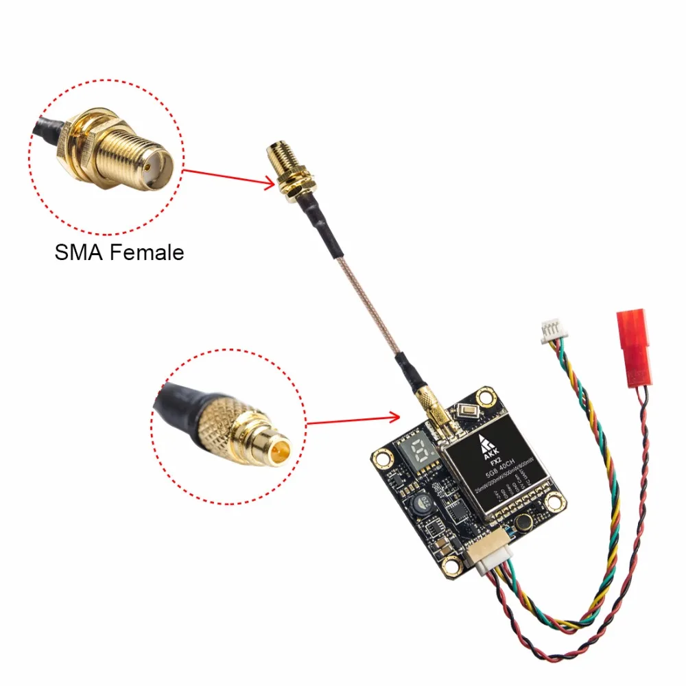 АКК FX2 5,8 ГГц 0,01/25/200/500/800 МВт 40CH переключаемый передатчик FPV с UART Поддержка серверный компьютером с экранным меню настройки по Betaflight Fligh