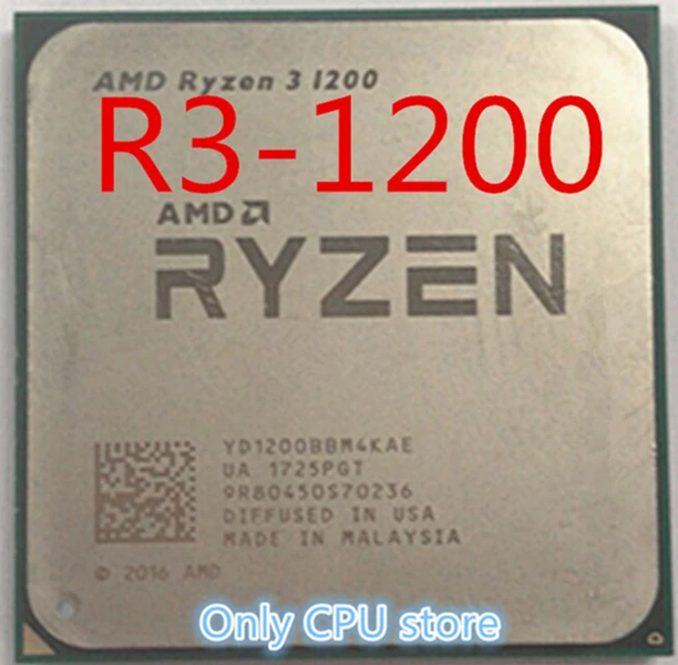 Процессор AMD Ryzen R3 1200, четырехъядерный процессор, разъем AM4, 3,1 ГГц, 10 МБ TDP, 65 Вт, кэш, 14 нм, DDR4, настольный компьютер