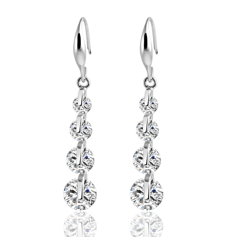 17km Trendy Rose Gold Color Crystal Dangle Earring Water Drop Zircon 17km Trendy Rose Gold Color Crystal Dangle Earring Water Drop Zircon Earrings Charming Wedding Brincos Women Penntes In From Jewelry