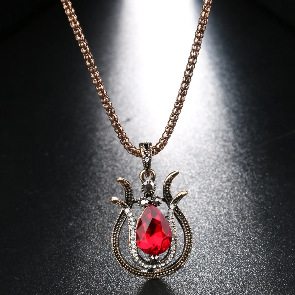 2-Pcs-lot-2018-Bohemian-Jewelry-Sets-Dubai-Gold-Color-Tibetan-Alloy-Pendant-Necklace-And-Drop (2)