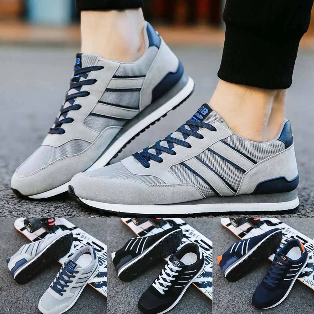 

Fashion Men Sneakers Casual Breathable Lace Up Men's Non-Slip Lightweight Running Shoes Versatile Student Running Shoes for male