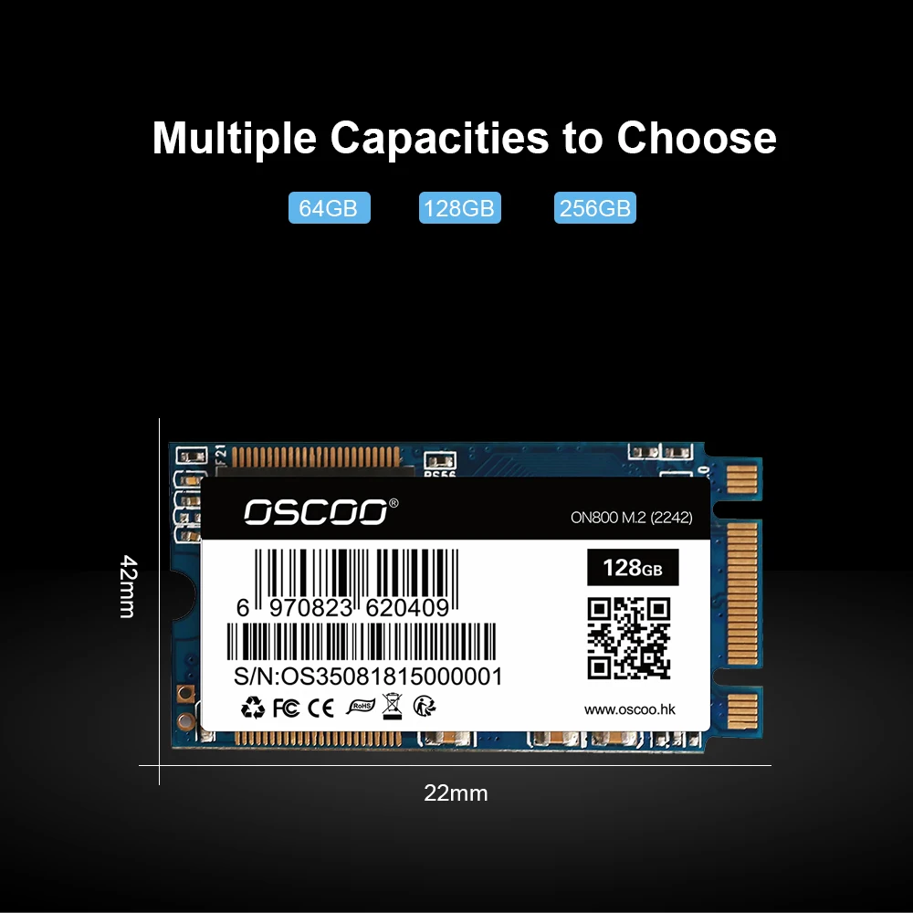 OSCOO SSD M2 NGFF/M.2 2242 ноутбук SSD 64 Гб 128 ГБ 256 ГБ твердотельный Диск высокоскоростной SATA3 m.2 ssd