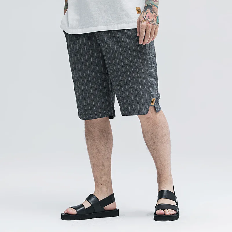 Летние мужские шорты из хлопчатобуманой ткани "канифас" Короткие Штаны Твердые эластичная кулиска на талии свободные Дышащие Брюки Homme мужские пляжные брюки