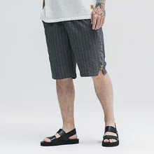 Летние мужские шорты из хлопчатобуманой ткани "канифас" Короткие Штаны Твердые эластичная кулиска на талии свободные Дышащие Брюки Homme мужские пляжные брюки