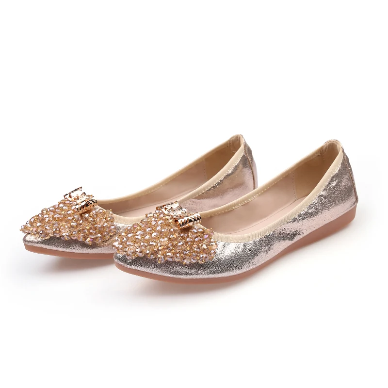 

Woman Ballet Flats Comfortable Soft Lady Elastic String Bead Shoes Casual Slip-on Outfit for Girls Ladies Sparkly Dress