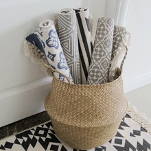 Чистый хлопок с принтом бахрома ковер нордическая Ванна водопоглощающая коврик для ног кровать коврик