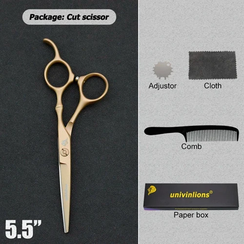 5.5/6" black gold barber hair scissors hairdressing scissors professional hair scisor barber supplies shears gift japan haircut - Color: 5006JCUT