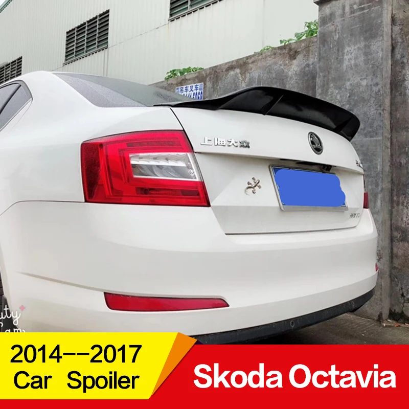 Используется для Skoda Octavia спойлер год Глянцевая углеродное волокно/FRP заднее крыло R стиль спойлер, аксессуары