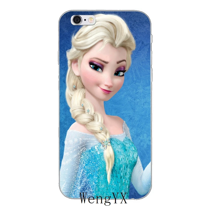 Милый тонкий силиконовый мягкий чехол для телефона с изображением принцессы Эльзы для iPhone 4, 4S, 5, 5S, 5c, SE, 6, 6s plus, 7, 7 plus, 8, 8 plus, X - Цвет: ElsaPrincessA07