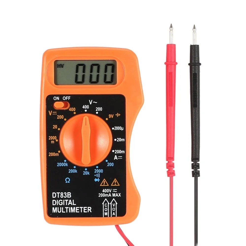 DT83B Карманный интегрированный цифровой мультиметр AC/DC измеритель напряжения тока современный измеритель тока Омметр тест er диод тест сопротивления