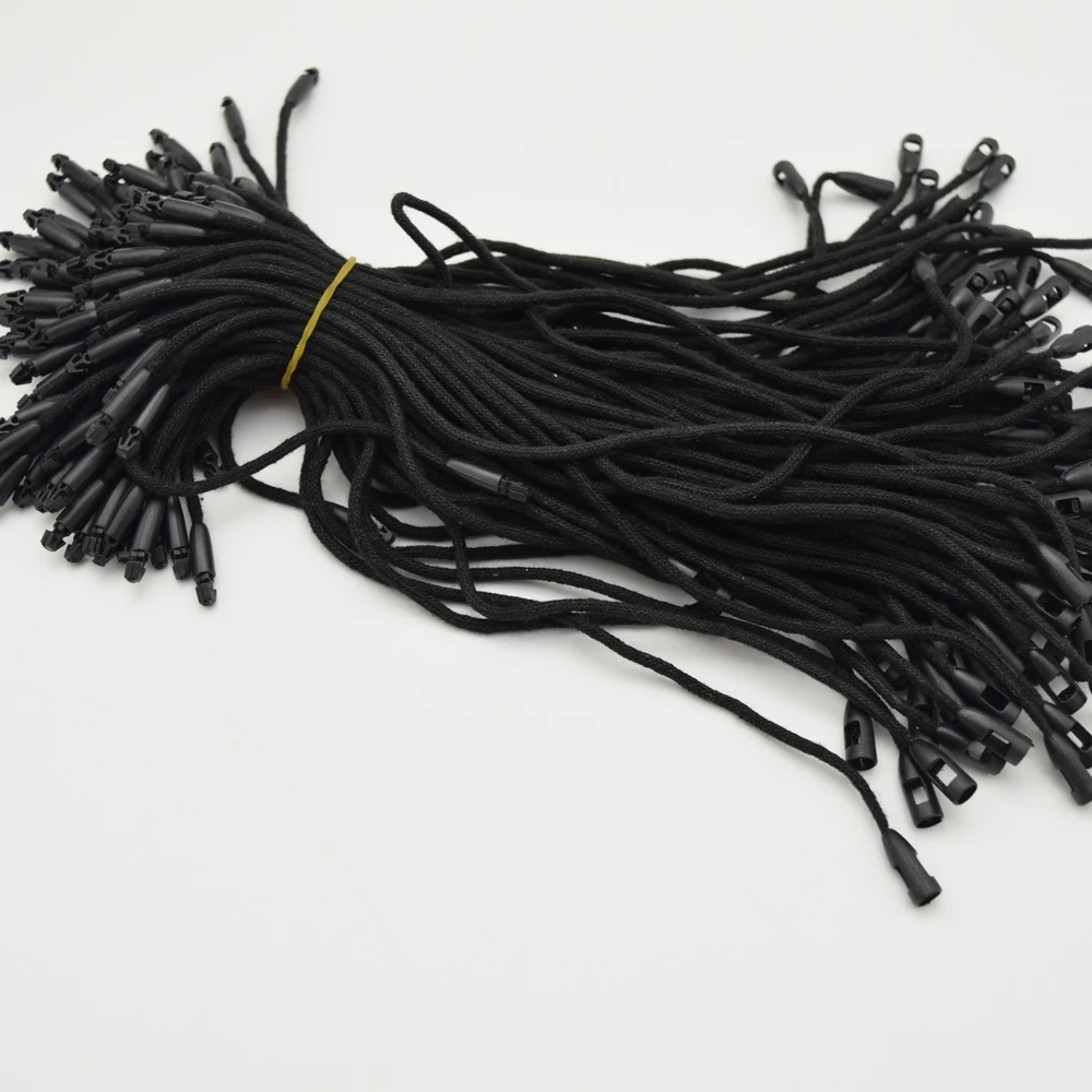 980pcs/lot Good quality Cotton clothes garment hang Tag String Snap Lock Pin Loop Fastener Ties For product tags