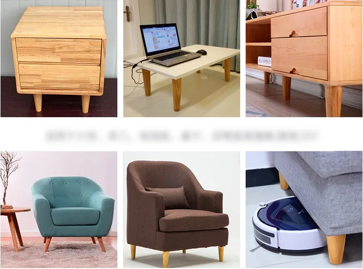 4Pieces/Lot H:20CM  D:4-6cm  Furniture Accessories Oblique Sofa Solid Wood Legs TV Cabinet Table Foots Table Feet