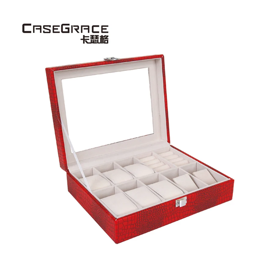 Casegrace прямоугольник аппаратной женские часы ящики для хранения Искусственная