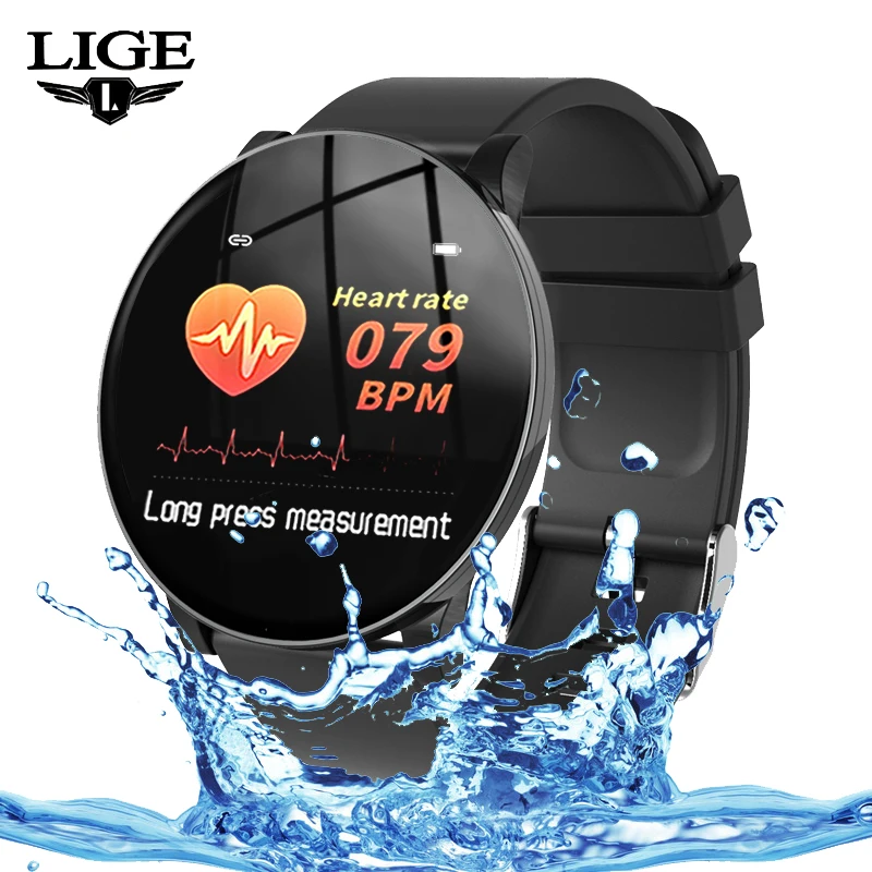 

LIGE New Men Smart Watch Heart Rate Blood Pressure Monitor fitness tracker Waterproof Smartwatch Women Pedometer For Android IOS