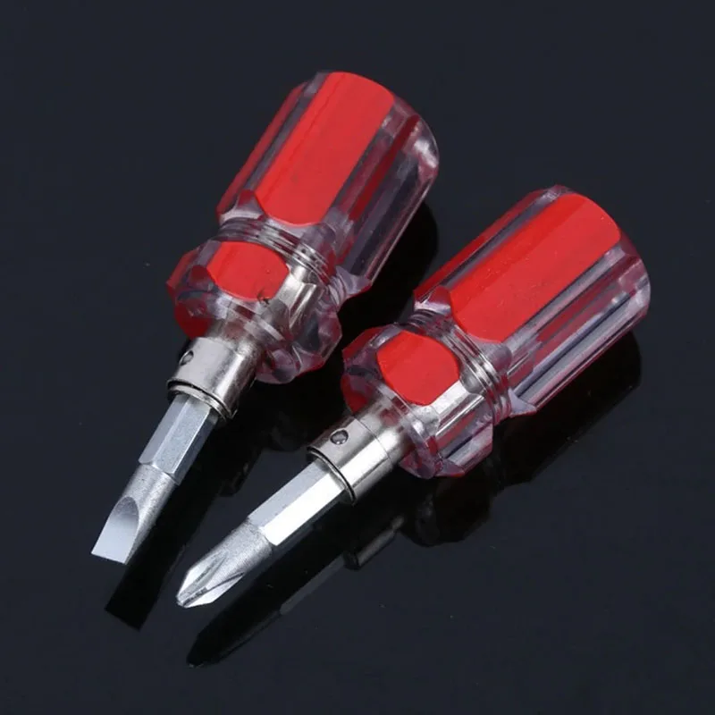 1PCS 6mm Slotted Phillips Double Head Screwdriver Short Handle 2 Way
