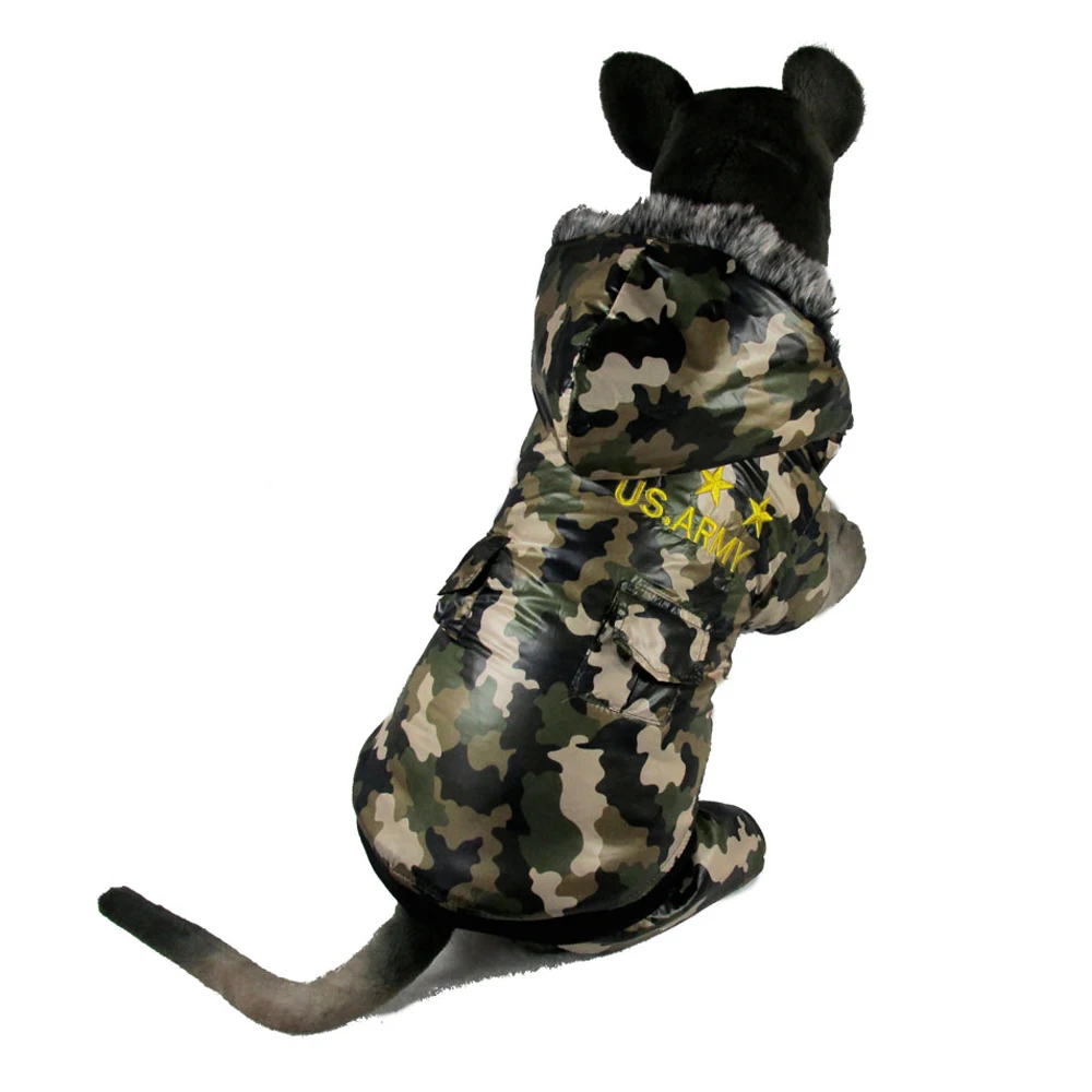 Winter Dog clothes for large dog Windproof Warm Cotton Camouflage