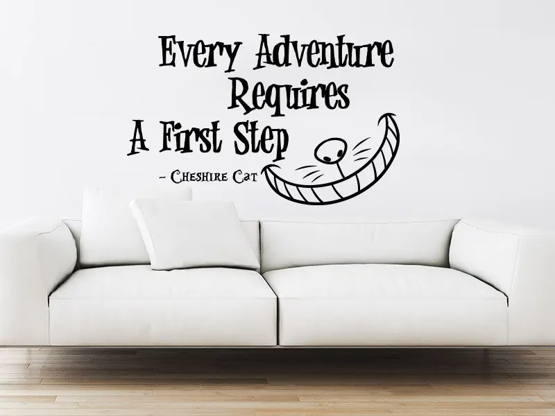 

Alice in Wonderland Wall Decal Quote Vinyl Sticker Decals Quotes Every Adventure Requires Quote Decal Cheshire Cat A014