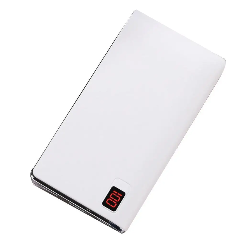 10000mah Power bank Portable Charger LCD Digital Display Powerbank External Battery Luxury Gentry Respect for Samsung Honor 8c - Цвет: Белый