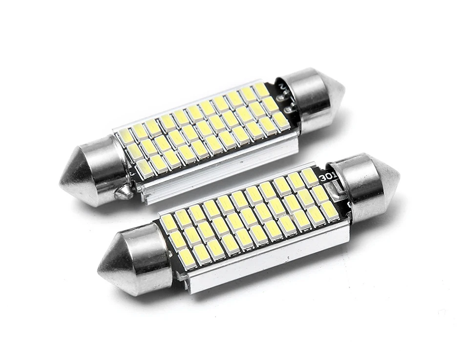 2 шт. 31 мм 36 мм/39 мм/41 мм C5W C10W 18 27 30 33 SMD 3014 Светодиодный гирлянда светильник CANBUS без ошибок авто интерьер купола лампы