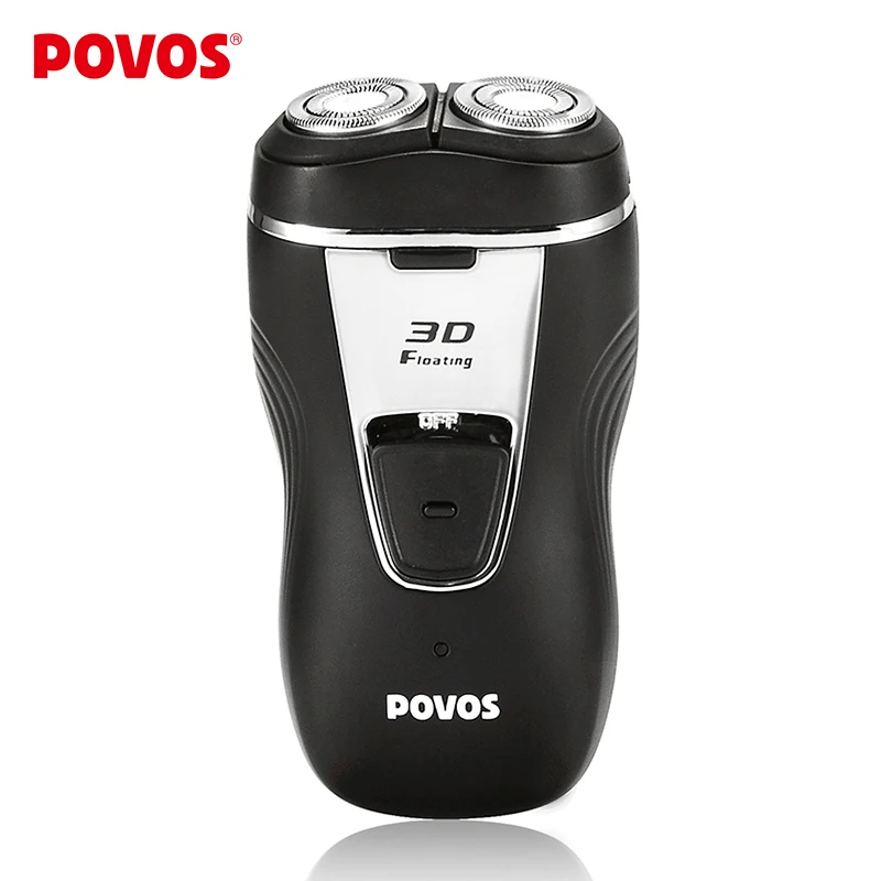 POVOS Waterproof Rechargeable Men's Twin Blade Double Head Electric