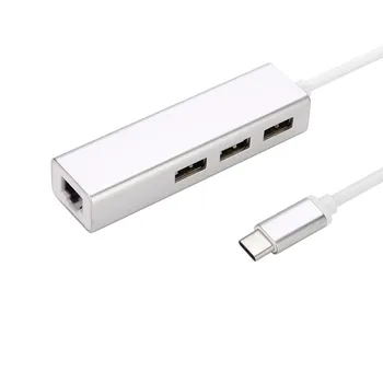 

USB C To Ethernet Adapter portable design Exquisite craftsmanship with Type C USB 2.0 HUB 3 Ports RJ45 Network#81