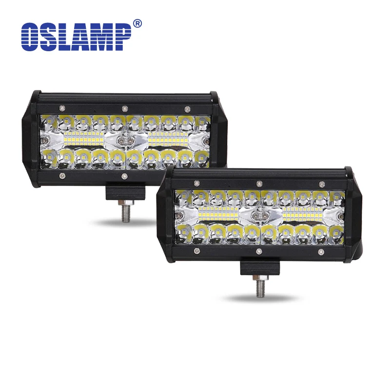 

Oslamp 7inch LED Work Light 12V 24V Spot&Flood Combo Beam Led Car Light 7" 120W for Offroad Boat 4x4 Truck 4WD ATV SUV