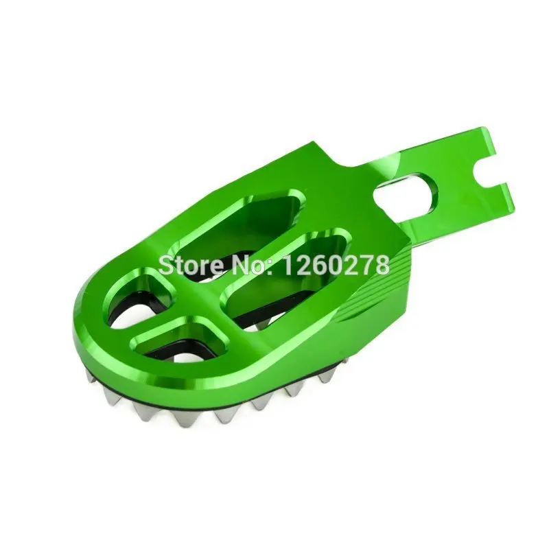 NICECNC зеленый зуб акулы широкий Гонки подножки для Kawasaki KX250 2005-2007 KLX450R 2008 2009 KX250F/450F 2007