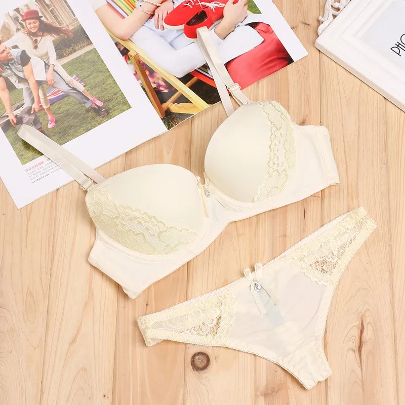 bra and brief sets [Cheap]New 2016 Lace Embroidery Bra Set Women Plus Size Push Up Underwear Set Bra and Panty Set 32 34 36 38 ABC Cup For Female cotton bra and panty sets