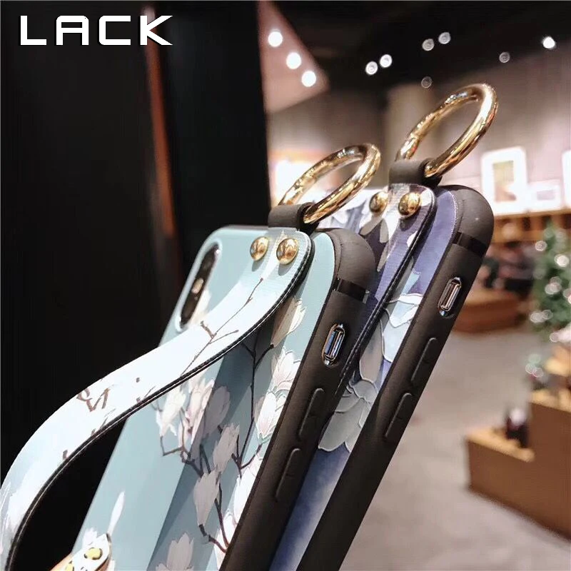 Чехол для телефона LACK с цветами iphone 12 11Pro Max XS X XR 8 7 Plus mini ремешок на запястье руку