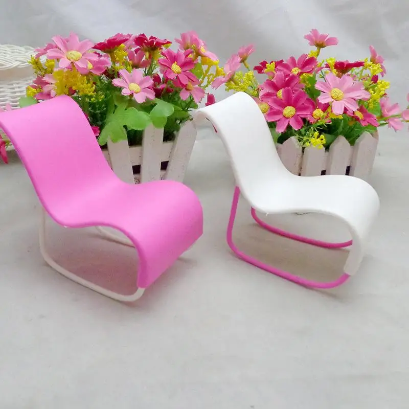 

Pink Toys Rocking Chair For Doll Parts Accessories 1Pc Doll's House Decoration Rocker