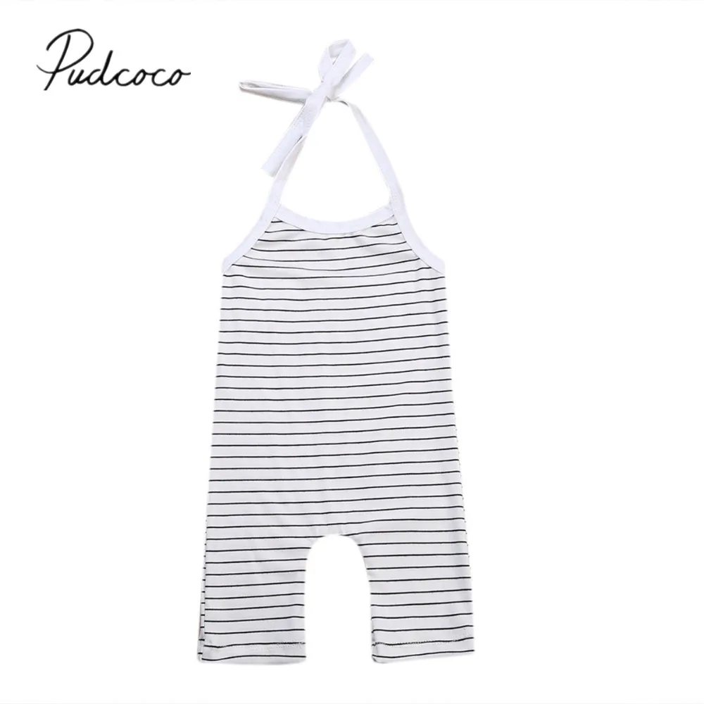 

2019 Baby Summer Clothing Newborn Baby Girls Boy Stripe Romper Jumpsuit Outfits Girl Sleeveless Straped Sunsuit Clothes 0-24M