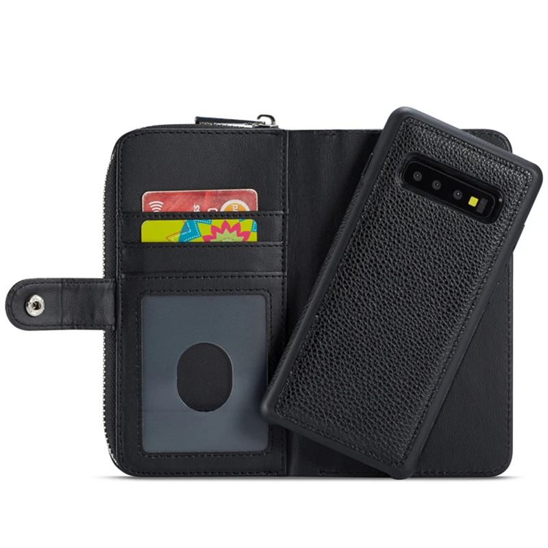 Роскошная сумка-кошелек с молнией кожаный чехол для samsung Galaxy S7edge S8 S9 S10 Plus S10e Note 8 9 10 Pro Магнитная Крышка Мульти карты