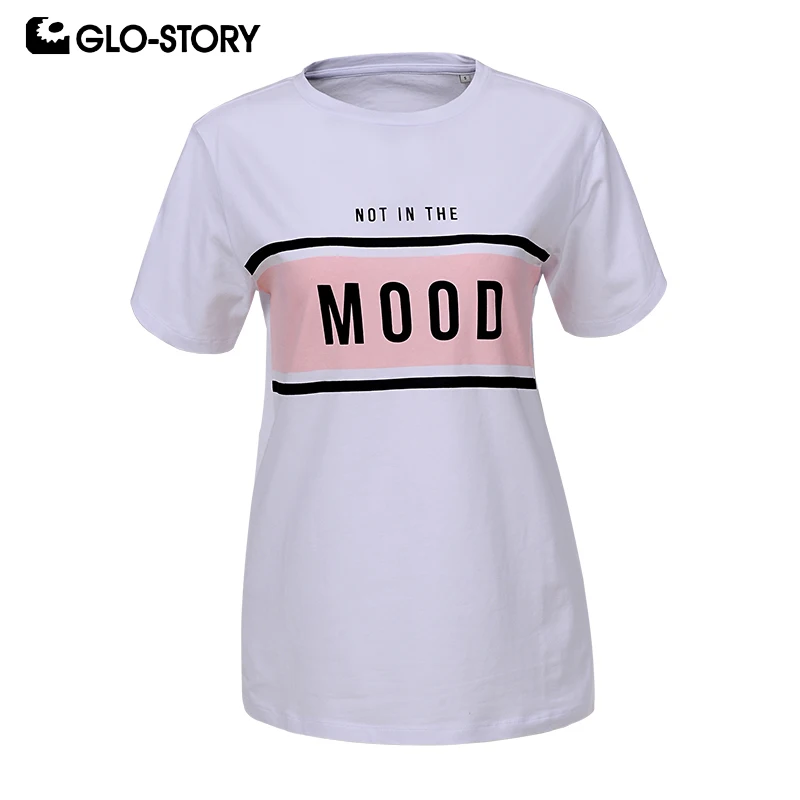 Женская летняя футболка с коротким рукавом GLO STORY 2019 повседневные модные футболки