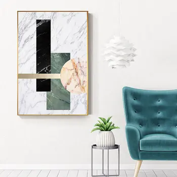 Günstige Abstrakte Marmor Muster Leinwand Malerei Tableaux Große Poster Druck Orange Rosa Wand Kunst Für Wohnzimmer Cuadros Salon Decoracion