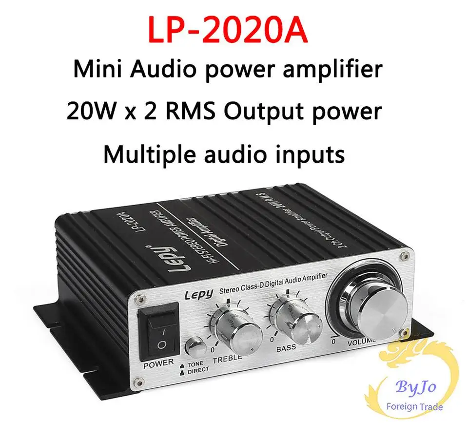 Lepy LP-2020A HiFi цифровой мини Аудио Стерео усилители 20Wx2 домашний автомобильный усилитель+ адаптер питания