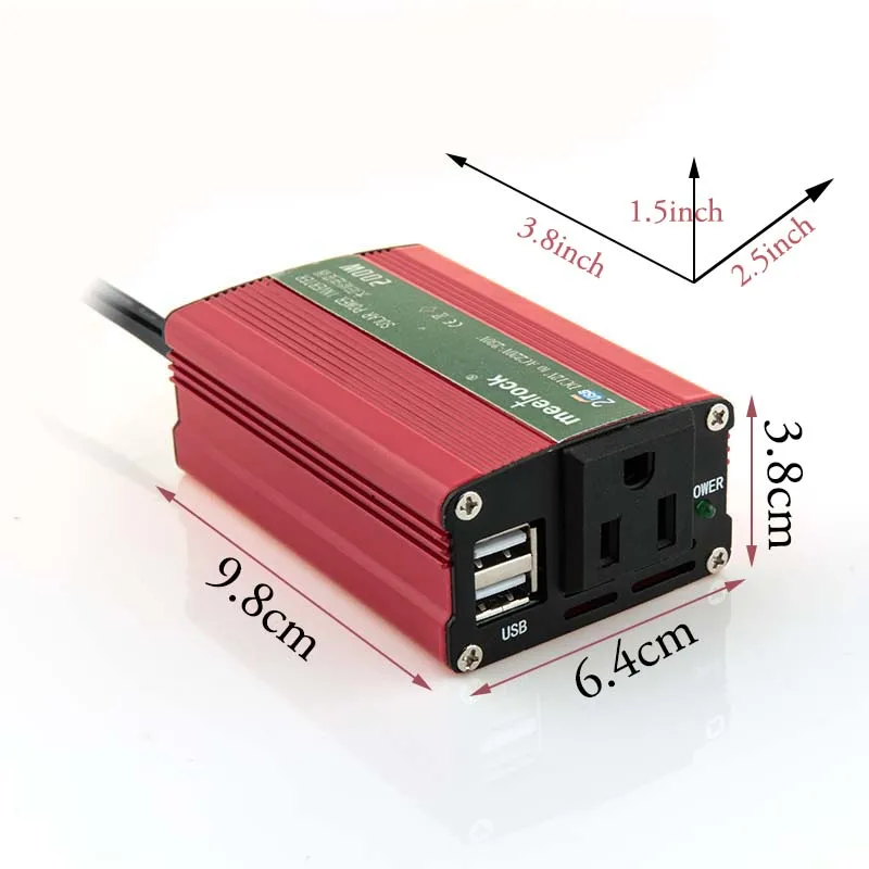 Автомобильный 200 Вт Инвертор 12 В 220 В преобразователь постоянного тока 12 В в переменный ток 220 в 110 В Портативный Авто модифицированный синусоидальный USB зарядное устройство 12 220