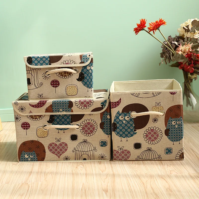 Foldable non woven fabrics clothes storage box for Children cartoon