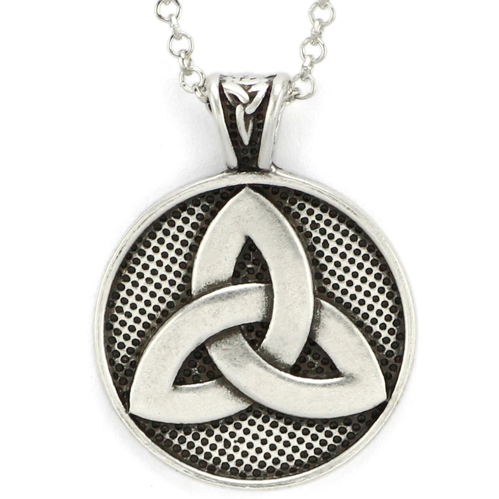 Men Women' Irish Celtic Knot Triquetra Biker Pendant Necklacein Chain
