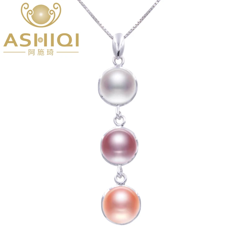 

Real Natural Freshwater pearl Necklaces & Pendant with 925 sterling silver chain Multicolor pearls necklace for women