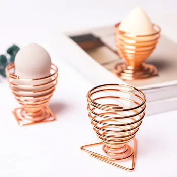 

Rose Gold Makeup Sponge Holders Puff Display Stand Egg Sponge Drying Holder Bracket Make Up Storage Puff Cosmetic Organizer