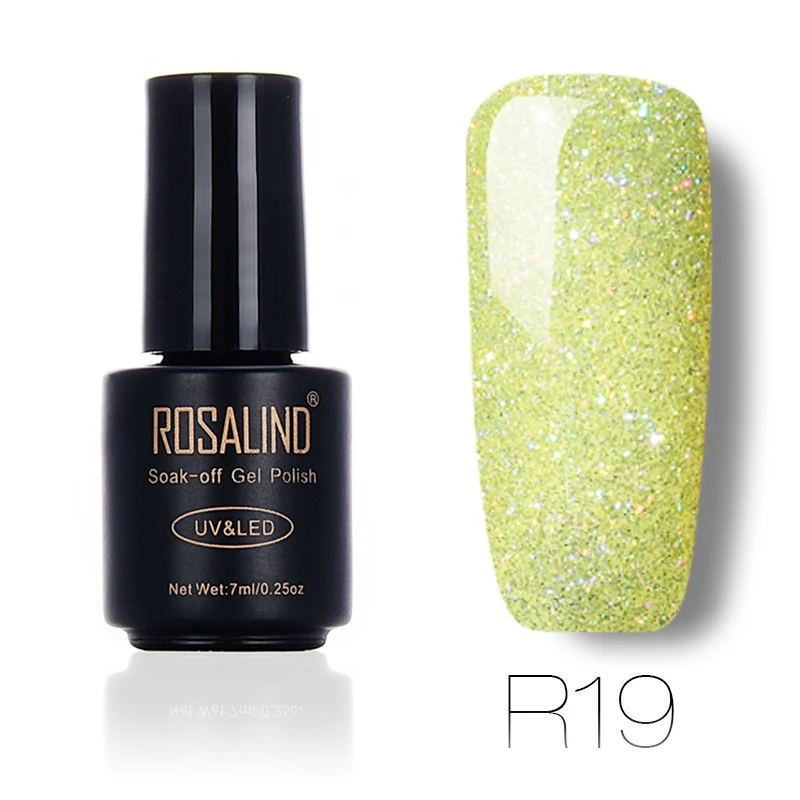 Гель-лак для ногтей ROSALIND, 1 S, радужные цвета, неоновый, впитывающий, УФ, цветной, для длительного использования, гель-лаки для ногтей - Цвет: R19